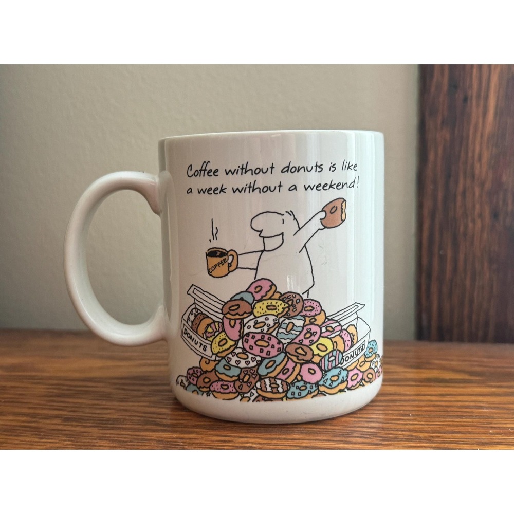 Vintage Hallmark Coffee and Donuts Mug | Hallmark Ceramic Mug Made in Japan